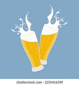 Glass of Beer Vector Illustration Isolated.