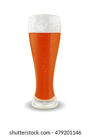 Glass of beer. Vector illustration isolated on white background
