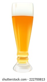 Glass of beer - vector image isolated