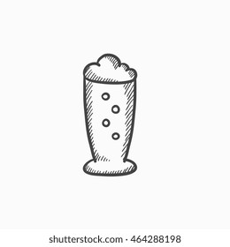 Glas Bier, Vektorgrafik Symbol einzeln auf Hintergrund. Handgezeichnetes Glas Bier-Symbol. Glas Bierskizze für Infografik, Website oder App.