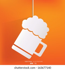 Glass of beer web icon