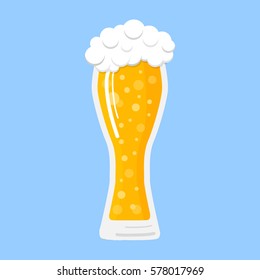 Glass of beer - weizen. Vector illustration.