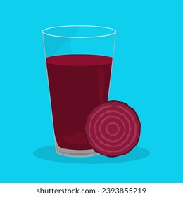 Glass of beetroot juice isolated vector design