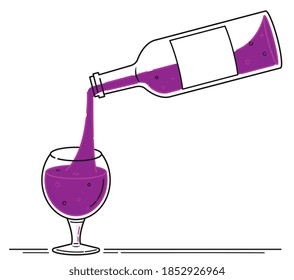 Mit Wein gefülltes Glas
