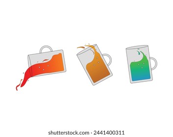 Vidrio que se vierte ilustración vectorial