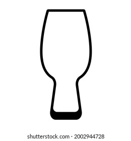 glass for belgian beer, glass for alcohol. Flat style. Vector illustration