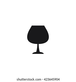 glass beverage for brandy black web icon, thin line illustration for mobile app color picture on a white isolated background