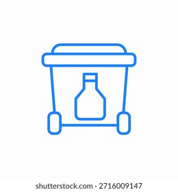 Vector de letrero de icono de papelera de vidrio