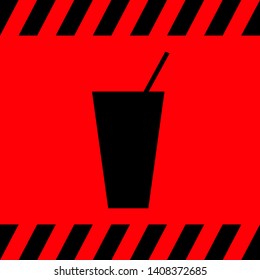 Glass black on a red background, vector illustration for design.