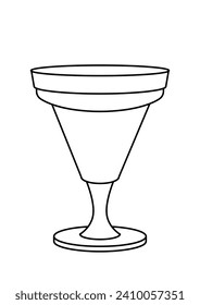 Glass, black and white vector illustration.