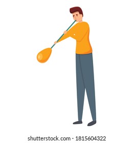 Icono del soplador de vidrio. Dibujo de un icono vectorial de soplador de vidrio para diseño web aislado en fondo blanco