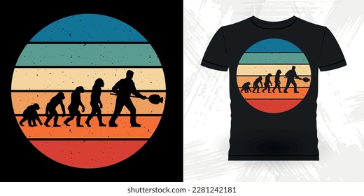 Glass Blowing Evolution  Funny Glassblower Retro Vintage Glassblowing T-shirt Design