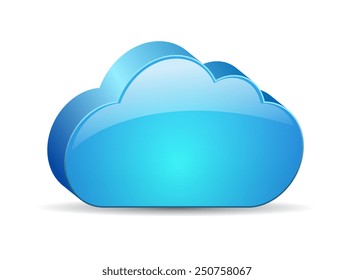 Glass blue cloud icon