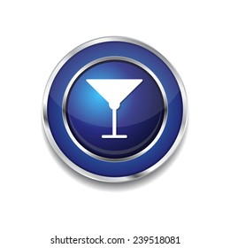 Glass Blue Vector Icon Button