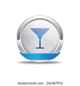Glass Blue Vector Icon Button
