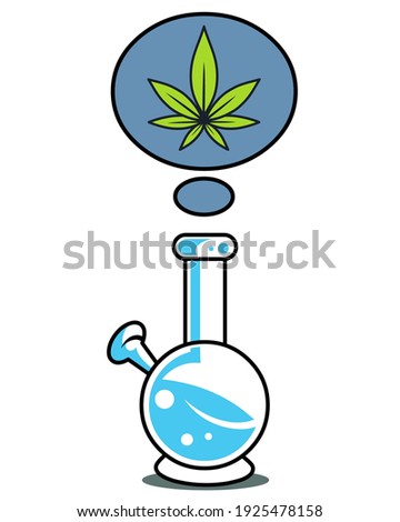 Glass Bong Need Marijuana Illustration vector art