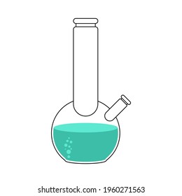 Glass bong for smoking isolated. vector illustration