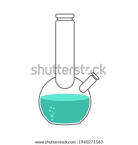 Glass bong for smoking isolated. vector illustration