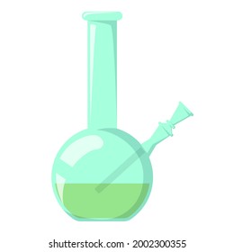 Vector de cañón de vidrio aislado. Herramienta para fumar hierba, marihuana. El concepto de mala adicción.