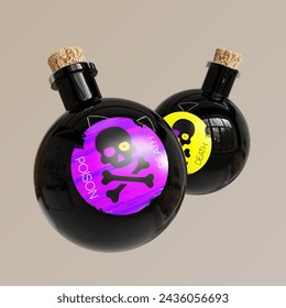botella de vidrio 3d vector badass