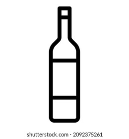 Botella De Vidrio Bebe Alcohol Icono Plano Aislado En Fondo Blanco