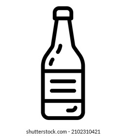 Glass Bottle Alcohol Drinks Flat Icon Isolated On White Background