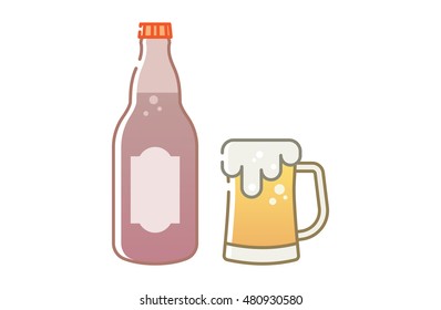 A Glass and Bottle of Beer