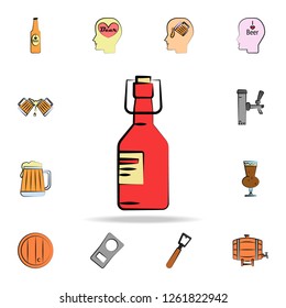 glass bottle of beer colored sketch style icon. Detailed set of color beer in hand drawn style icons. Premium graphic design. One of the collection icons for websites, web design on white background
