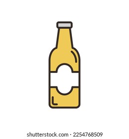 Glass bottle of beer icon. High quality coloured vector illustration.