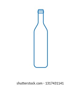 Glass Bottle. Blue icon in linear style. Vector illustration.
