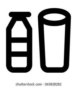 Glass and Bottle Bold Line Vector Icon