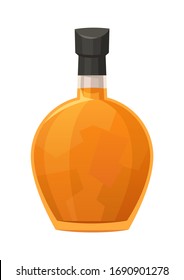 Glasflasche Bourbon auf weißem Hintergrund Vektorillustration