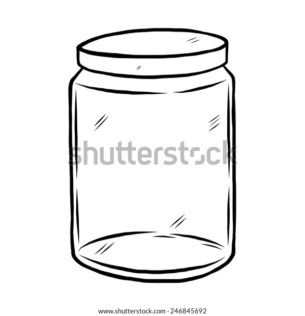 Glass Bottle Cartoon Vector Illustration Black