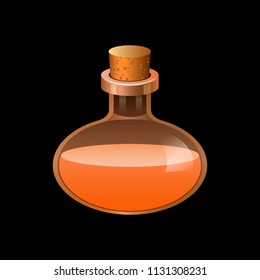 Glass bottle chemistry icon. Cartoon of glass bottle chemistry vector icon for web design isolated on white background