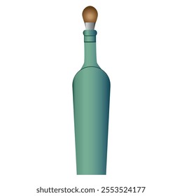 Glass bottle closed with bar stopper. Vector illustration