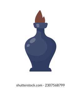 A glass bottle containing poison. witch magic potion bottle for halloween