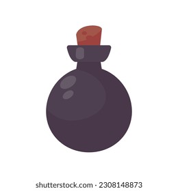 A glass bottle containing poison. witch magic potion bottle for halloween