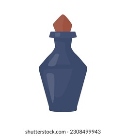 A glass bottle containing poison. witch magic potion bottle for halloween