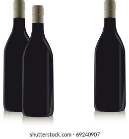 glass bottle containing red wine