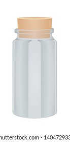 Glass bottle with cork. vector illustration