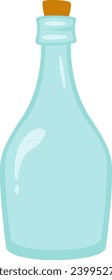 Botella De Vidrio Con Ilustración Del Vector De Corcho