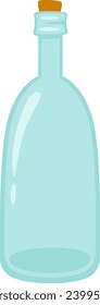 Glass Bottle With Cork Vector Illustration