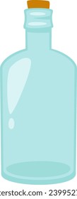 Botella De Vidrio Con Ilustración Del Vector De Corcho