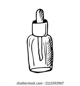 Glass bottle for cosmetics with a pipette. Suitable for serum, essential oil, emulsion. Three color options.