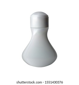 Glass bottle for cream. Vector illustration. White bottle