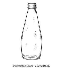 glass bottle doodle vector with hand drawn line art illustration