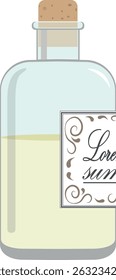 glass bottle with drink, alcohol, schnapps