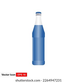 Glass bottle with drink vector illustration. Syrup on a white background.