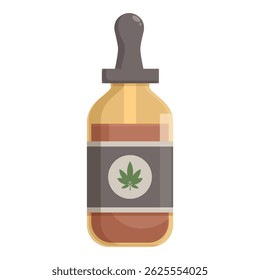 Botella de vidrio con cuentagotas que contiene aceite de cbd, ideal para mostrar productos de bienestar a base de cannabis