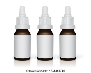  glass bottle with drops Mock up  Vector Template